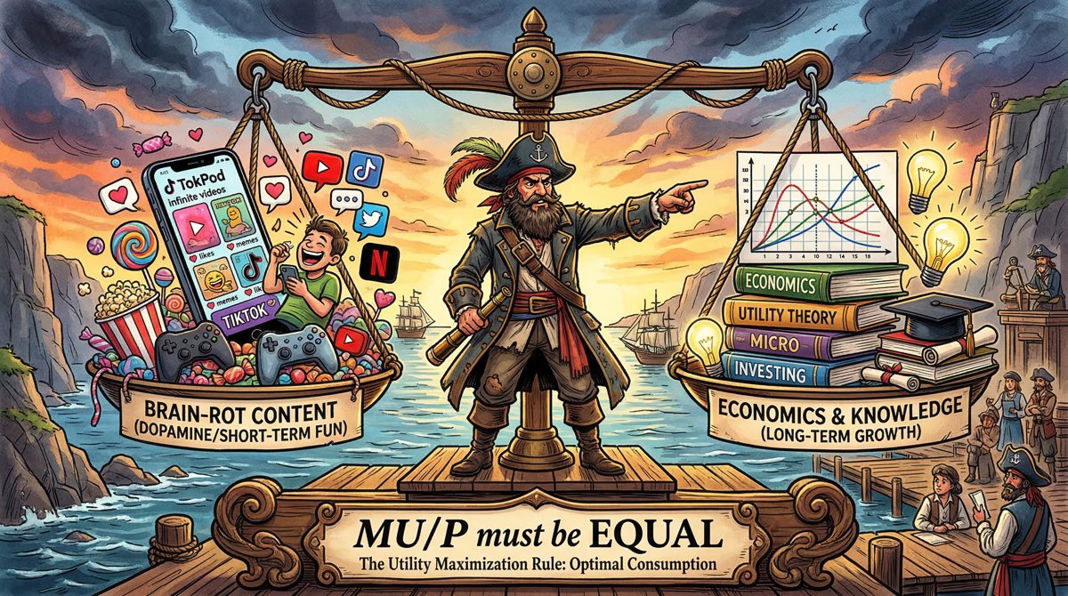 Equimarginal principle diagram balancing marginal utility per hour across activities